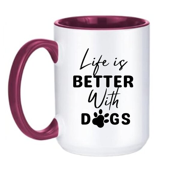 Fall 15oz Dog Lover Mug - Life is Better with Dogs - Perfect Gift for Dog Moms - Picture 2 of 4